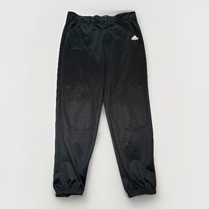 Adidas Climalite Baseball Pants‎ Mens Size Large Solid Black Elastic Cuffs